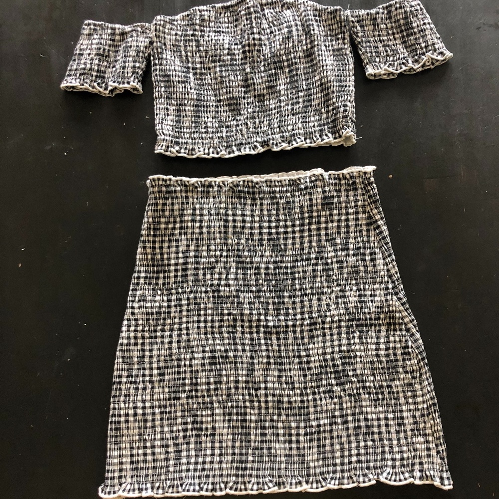 Plaid two piece set